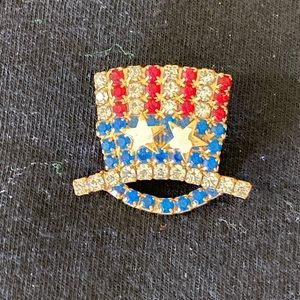 VINTAGE UNCLE SAM RHINESTONE BROOCH/PIN